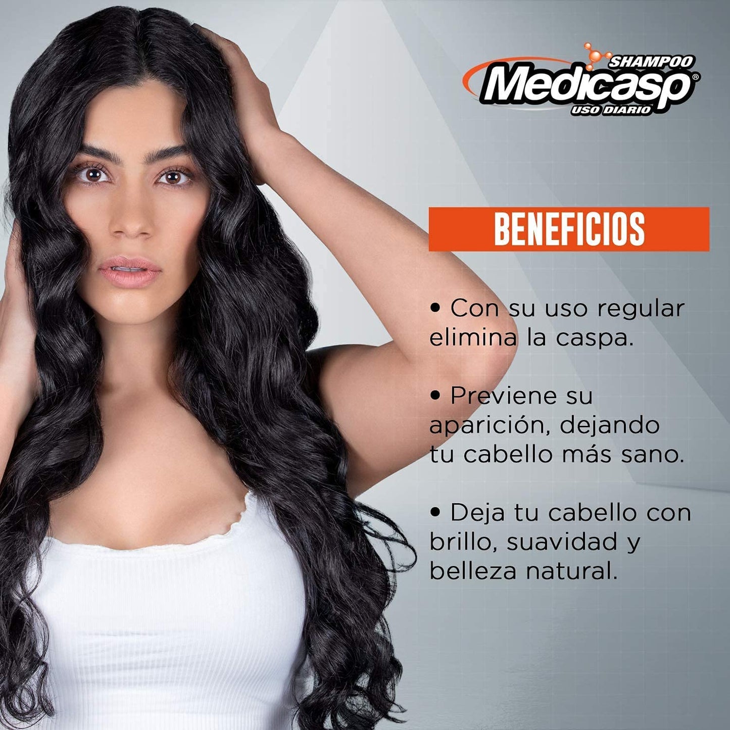 Medicasp Shampoo Anticaspa- 2 PACK- Auxiliar en la eliminación del hongo de la caspa, alivia comezón y ardor, deja el cabello con brillo y suavidad, ideal para uso diario, 2 botellas de 130 ml