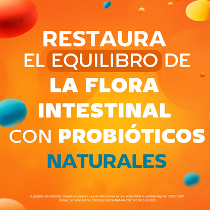 Sinuberase probioticos suspensión, Bacillus clausii 2 billones de UFC en 10 ampolletas