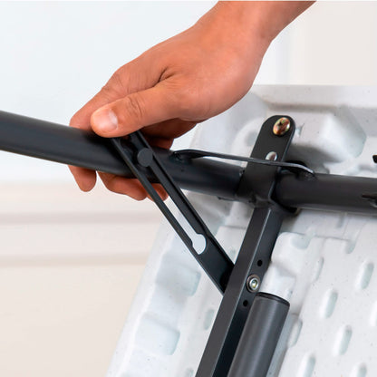 Lifetime Products 80100 Folding Table, White Polyethylene With Steel Frame, 37-In. Square