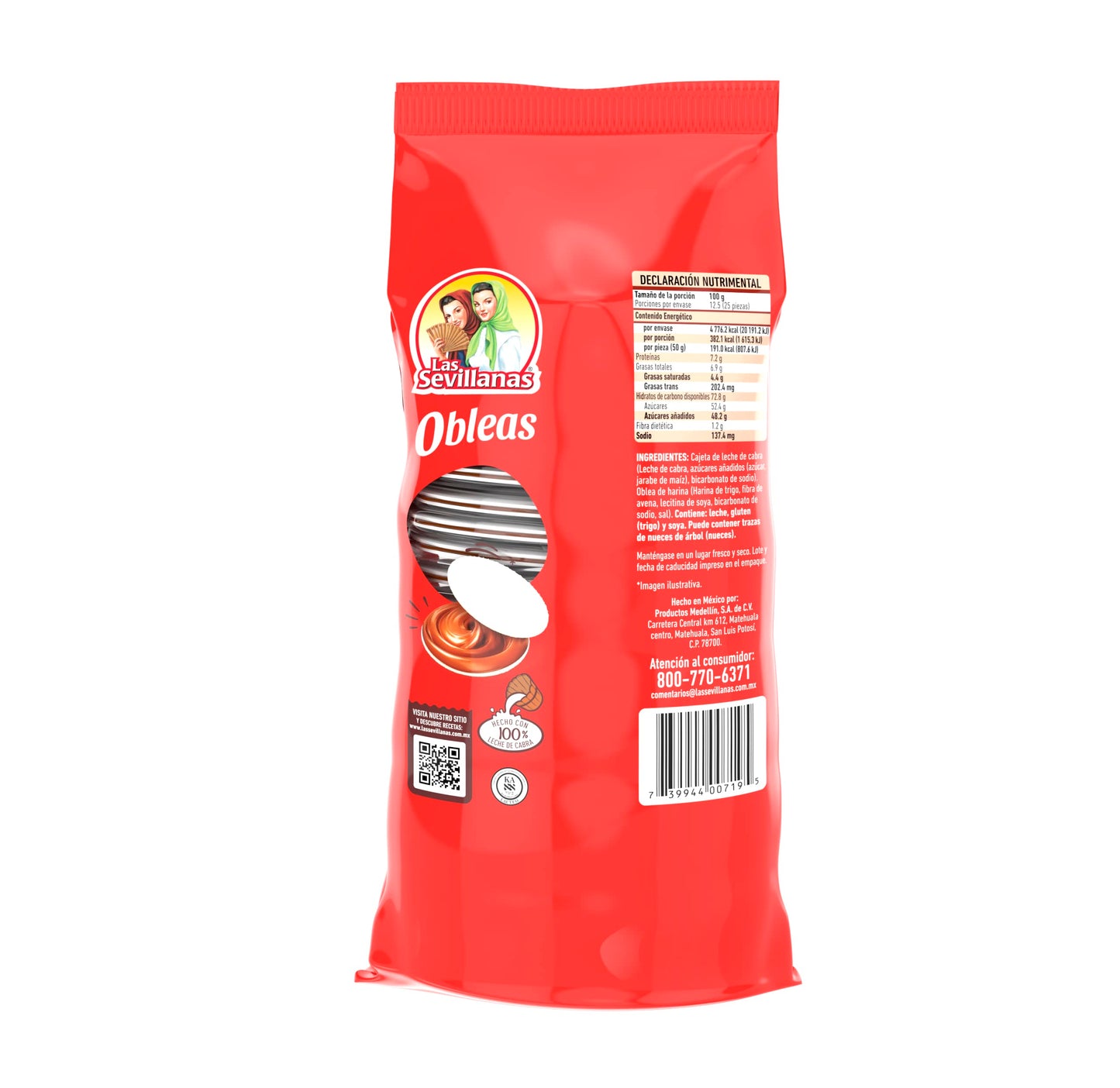 Las Sevillanas - Obleas con cajeta Las Sevillanas 25 pzs