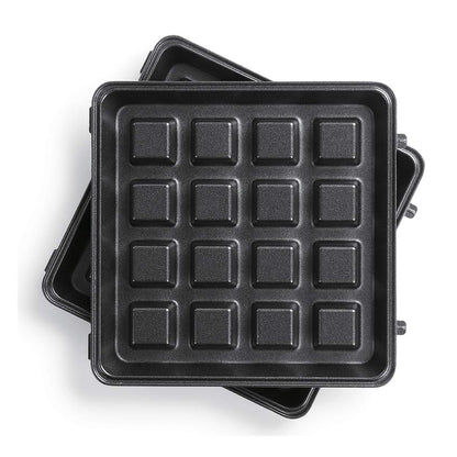 Holstein Housewares - Multifabricante antiadherente intercambiable con waffle, plancha y platos de parrilla, uso para paninis, panqueques, gofres y mucho más, rojo/acero inoxidable