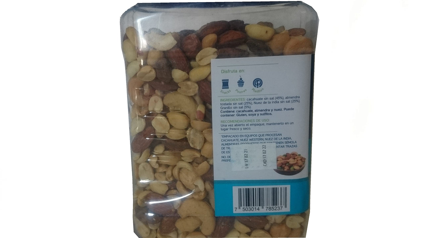 Premiere - PREMIER Cacahuates y Nueces mixtas SIN SAL, botana snack para tu reunión fiesta con cacahuate, almendra tostada, nuez de la india, 800 gramos