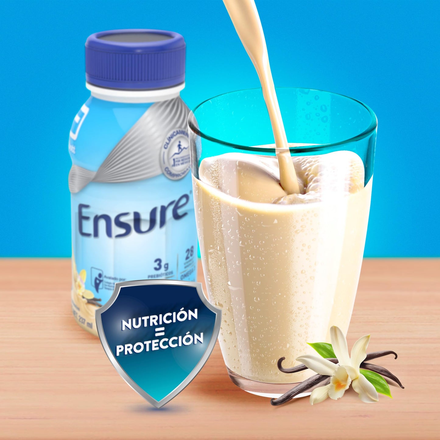 Ensure Clásico - 24 Pack de 237 ml Cada Uno, Sabor Vainilla, Listo para Beber, Líquido, Alimentación Especializada con Vitaminas, Proteínas y Prebióticos, Clínicamente Probado