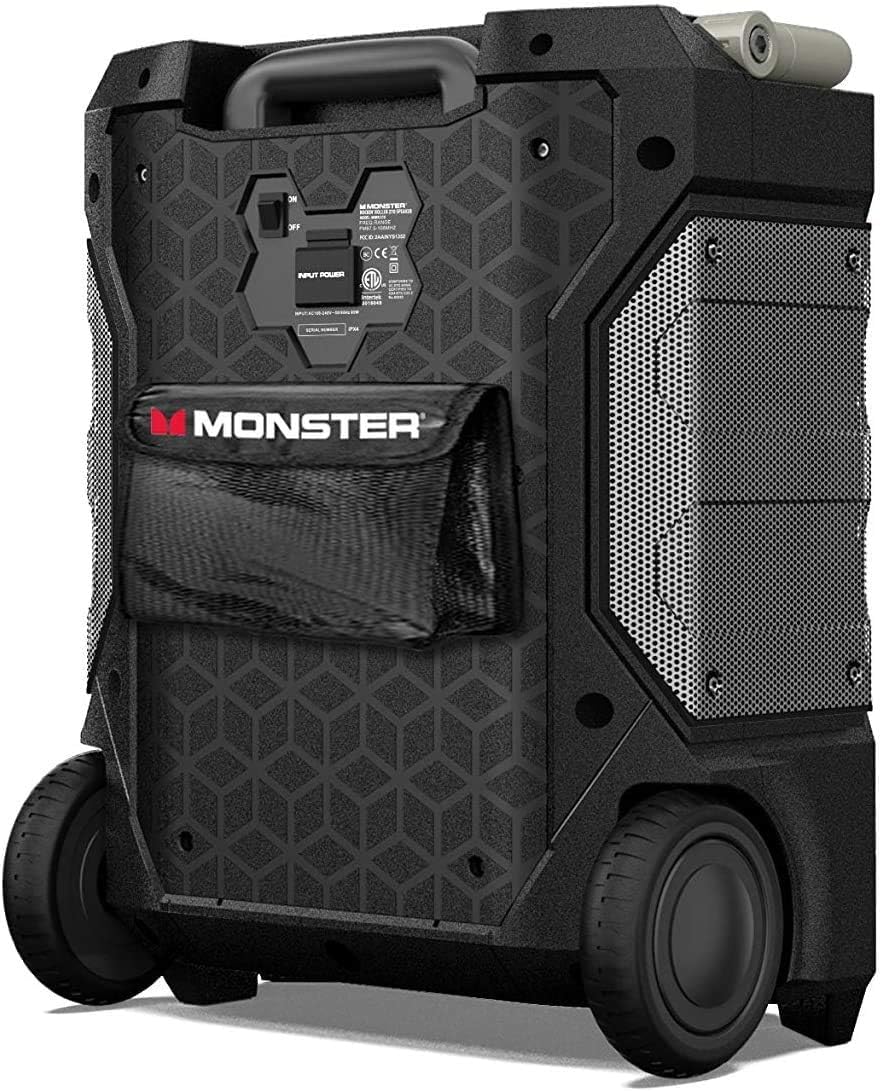 Monster Rockin' Roller 270 Altavoz inalámbrico portátil para interiores y exteriores, 200 vatios, hasta 100 horas de tiempo de reproducción, resistente al agua IPX4, cargador Qi, conecta a otro