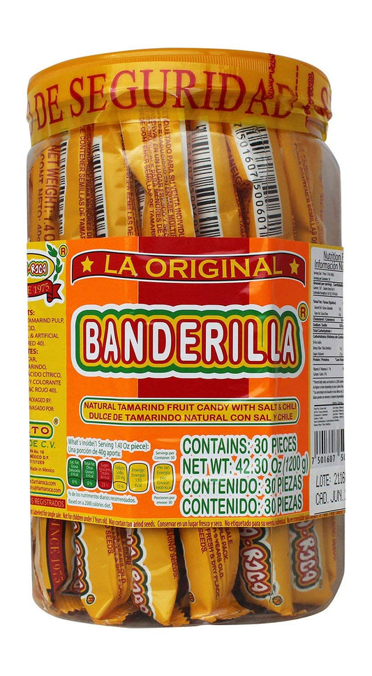 Tama-Roca TAMA - ROCA - Banderilla Tama-Roca Tamarindo - Palitos de caramelo mexicanos contiene 30 piezas de caramelo picante de Tamarindo con sal y chile - Juego de 3
