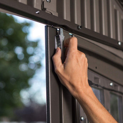 Lifetime - Lifetime Cobertizo de almacenamiento para exteriores de corte áspero de 10 x 8 pies