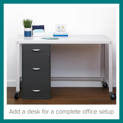 Space Solutions 20205 Archivero Organizador de Tres Gavetas, Color Gris Charcoal, Tamaño Carta