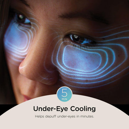 SHARK, Máscara de Luz Led CryoGlow, Tecnología Refrescante para Debajo de los Ojos, Luces Led Roja, Azul e Infrarroja para Skincare Antiedad, USB C, Control Remoto, Color Azul, FW312LAA