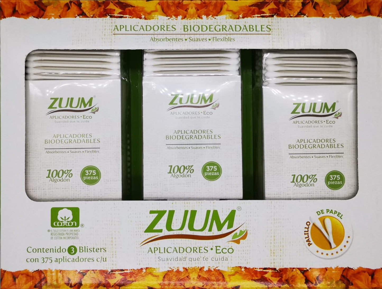 Set con 1125 Hisopos 100% de Algodon Biodegradables