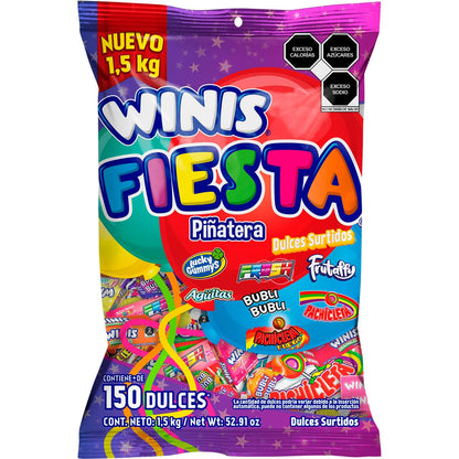 Winis Fiesta de 1.5 kg. Bolsa con más de 150 pzas.