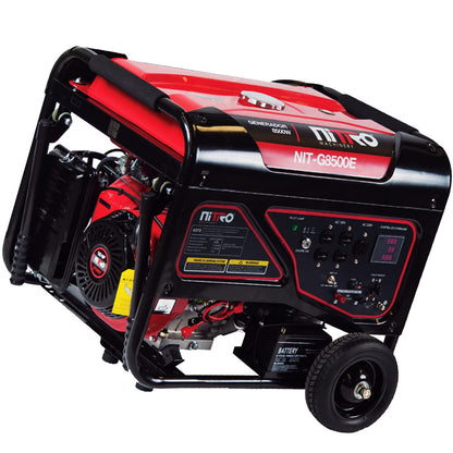 Nitro - GENERADOR 7500Wtts 16HP 110-220V/60Hz CON MARCHA BATERIA Y MANERALES LLANTAS GASOLINA 4T NITRO NIT-G8500E