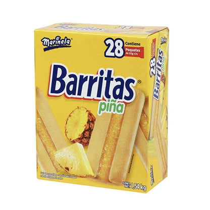 Marinela - Marinela Barritas Sabor Fresa + Piña 28 paquetes cada uno de galletas