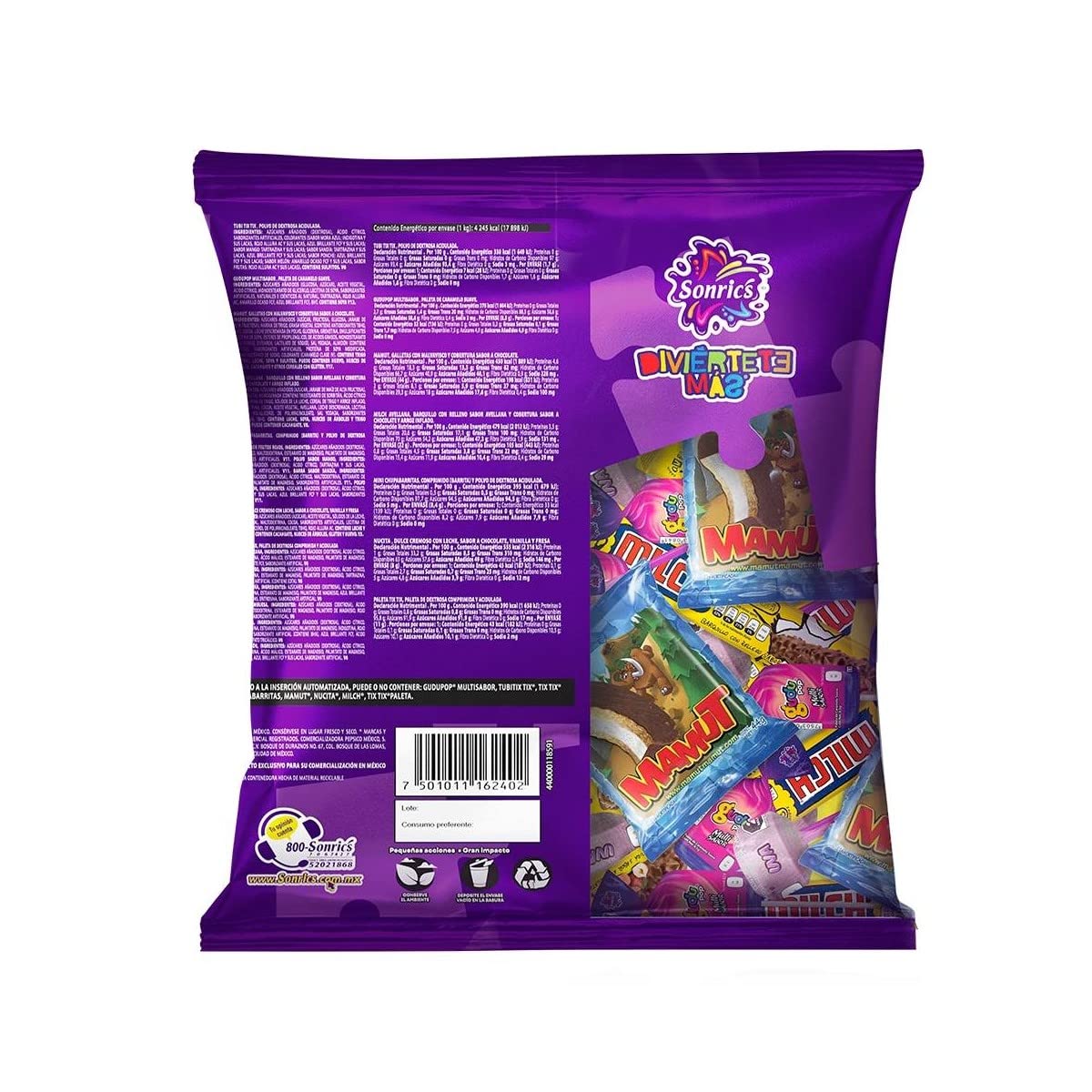 Surtido De Dulces Sonrics Mamut Tixtix Rockaleta Mix 2 kg