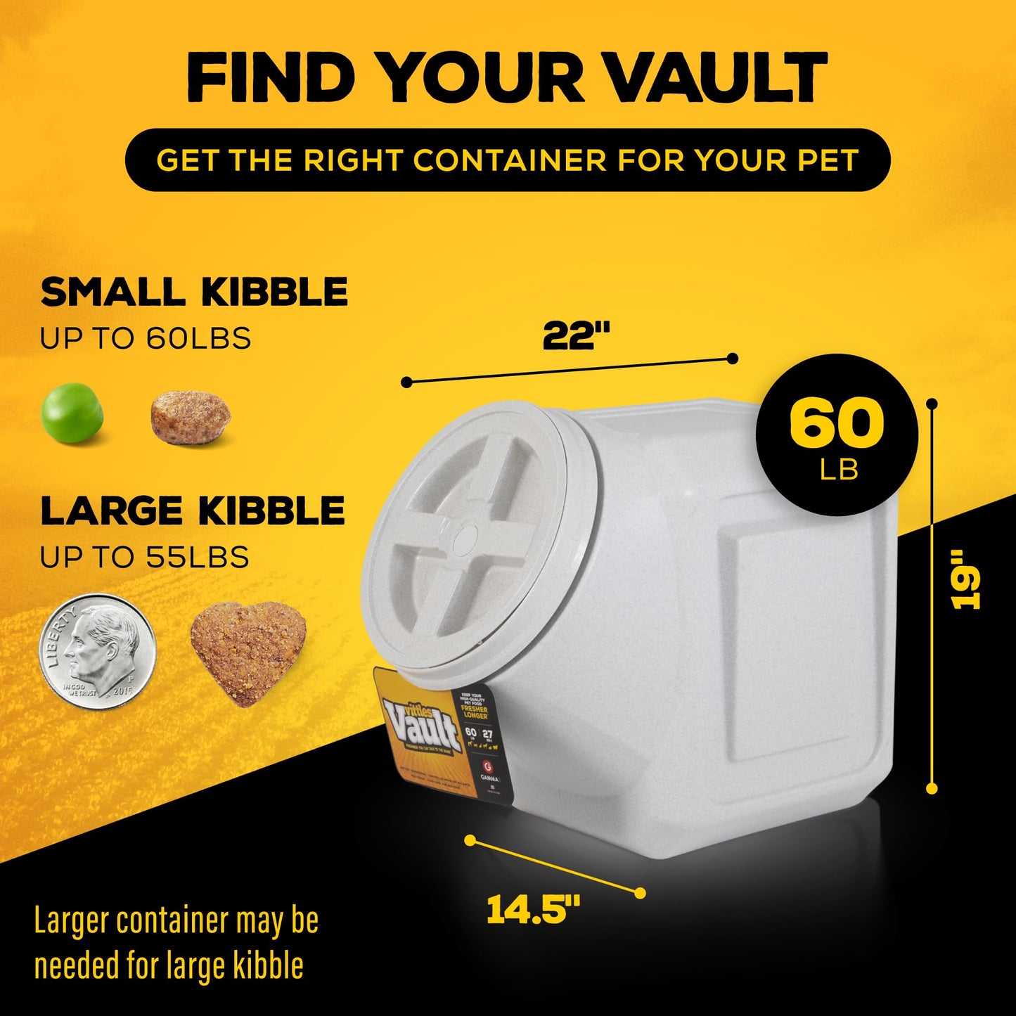 Gamma2 Vittles Vault - Contenedor hermético apilable para almacenar alimentos para mascotas