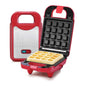 Holstein Housewares - Multifabricante antiadherente intercambiable con waffle, plancha y platos de parrilla, uso para paninis, panqueques, gofres y mucho más, rojo/acero inoxidable