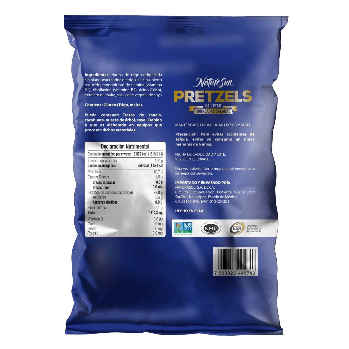 Nature Sun - Nature Sun pretzels galletas saladas, botana, sal, snack - 1 kg