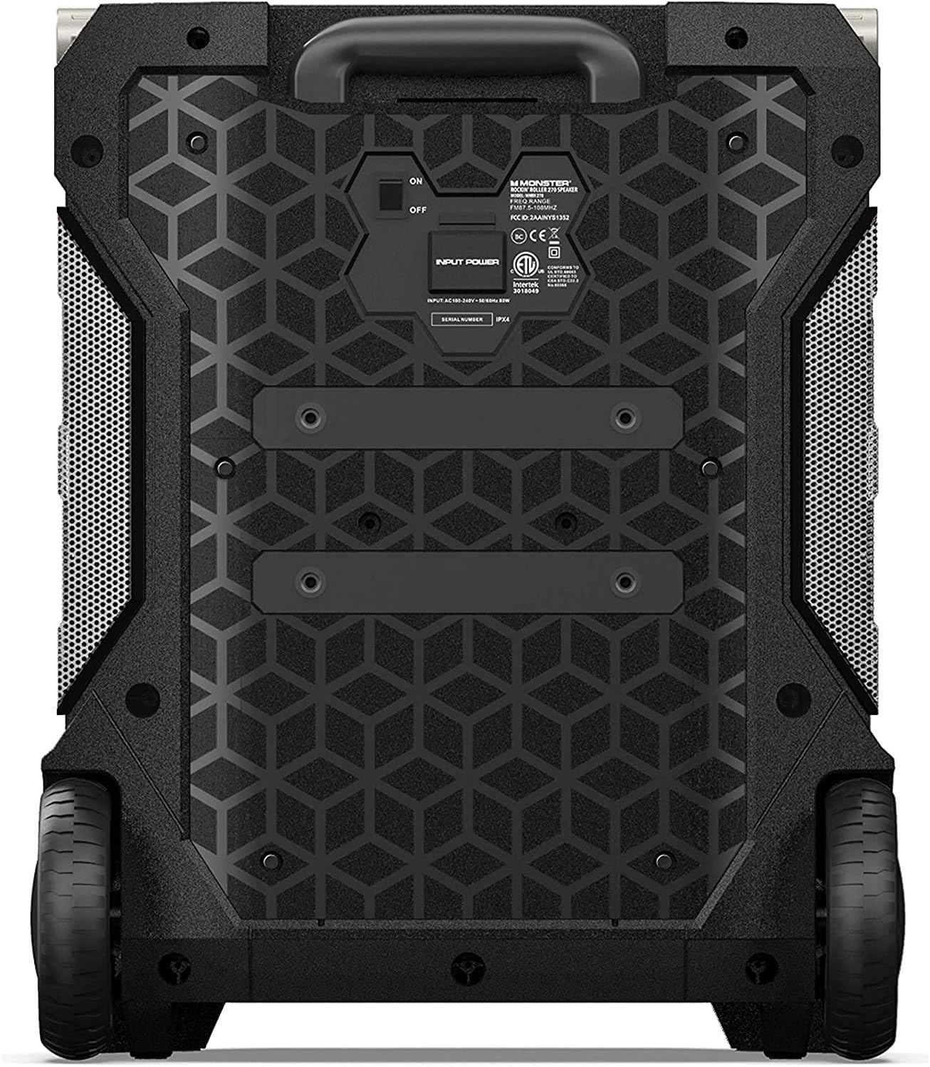 Monster Rockin' Roller 270 Altavoz inalámbrico portátil para interiores y exteriores, 200 vatios, hasta 100 horas de tiempo de reproducción, resistente al agua IPX4, cargador Qi, conecta a otro