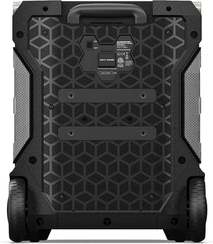 Monster Rockin' Roller 270 Altavoz inalámbrico portátil para interiores y exteriores, 200 vatios, hasta 100 horas de tiempo de reproducción, resistente al agua IPX4, cargador Qi, conecta a otro