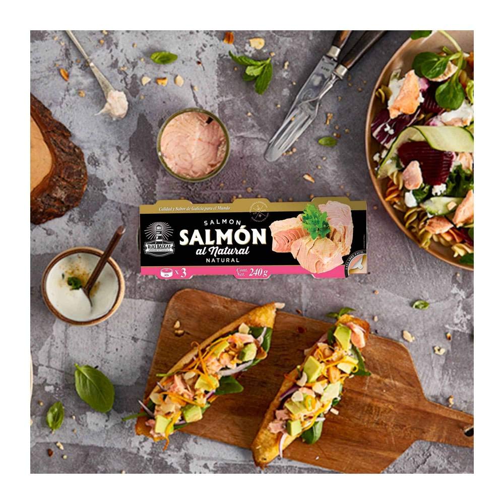 Salmón al Natural Rías Baixas 3 Latas de 80 g c/u
