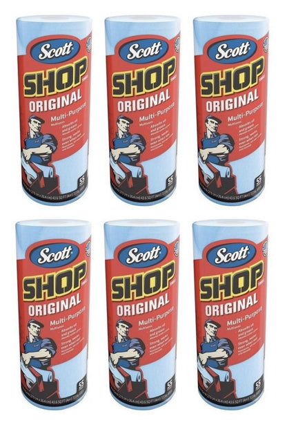 Scott - Toallas Uso RUDO Multiusos Scott Paquete con 6 Rollos Taller Cocina