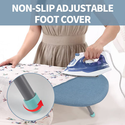 Tabla de planchar plegable, tabla de planchar de viaje con cubierta de tabla de planchar resistente al calor, se pliega fácilmente para un almacenamiento cómodo.