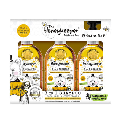 The Honeykeeper 3 Pack Shampoo 3 en 1 Kids Chamomile 2100 ml (3 de 700 ml)