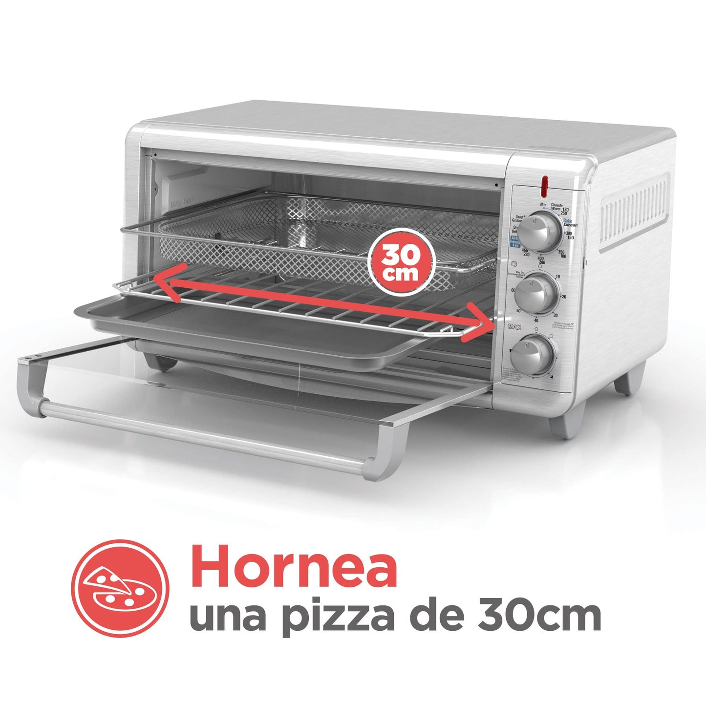 BLACK + DECKER - Horno con freidora de aire BLACK+DECKER extra amplio