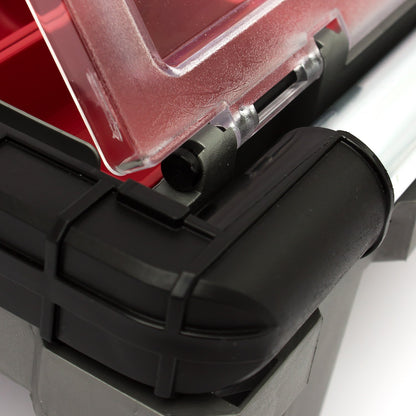 Keter - Keter Master Pro Series Cantilever 17186819 Caja de herramientas de 18 pulgadas de plástico rojo/plateado