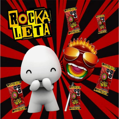 Rockaleta Paleta 18 paletas de 24 gramos cada una.