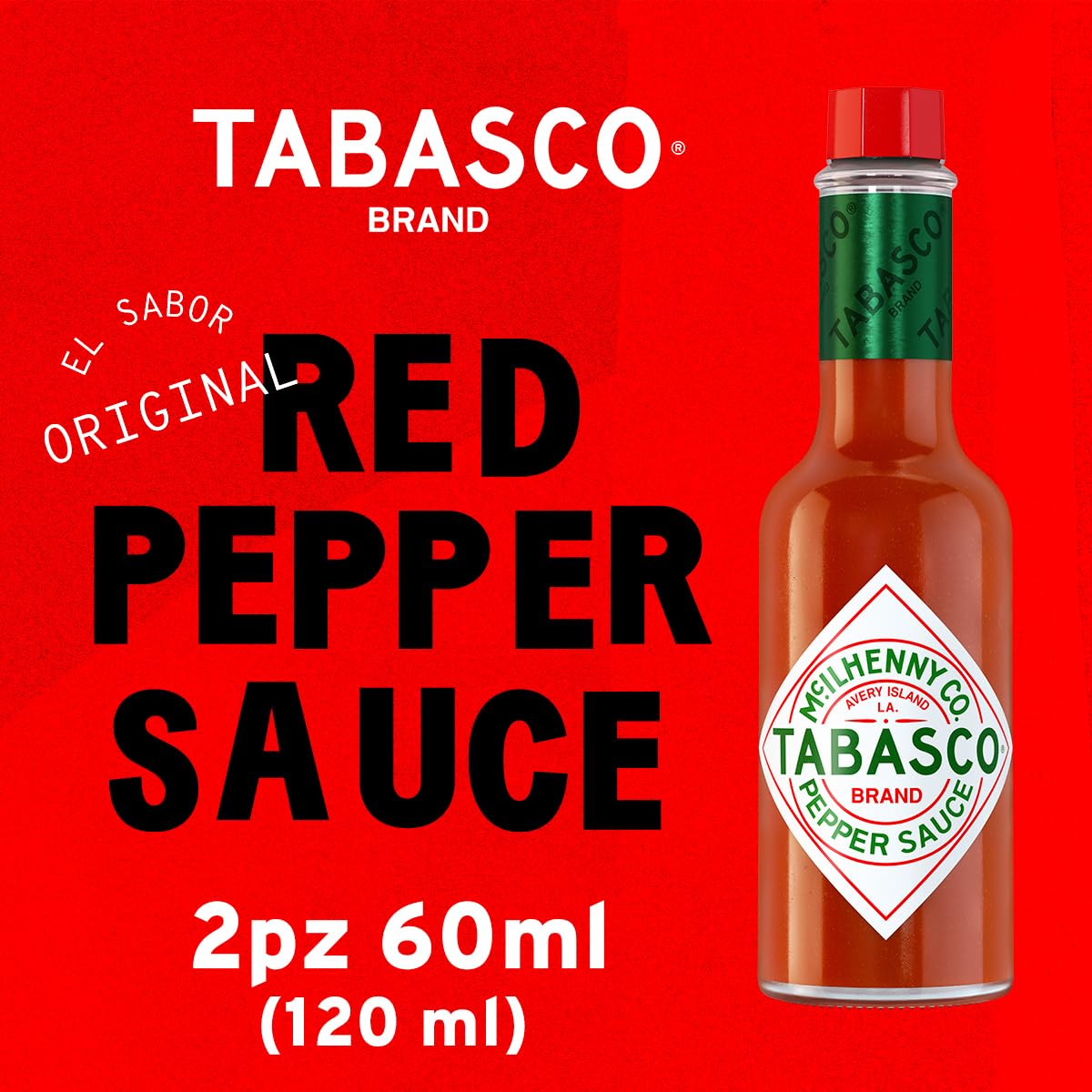 TABASCO, Salsa Original Duo Pack, Picante Ideal para Comida y Snacks, Gluten Free, Comida, Snacks y Bebidas, Botellas de 60 ml