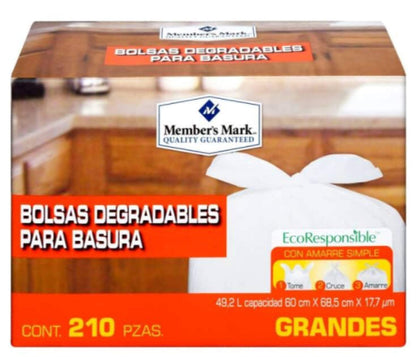 Member´s Mark - Bolsas degradables para basura 210 pzas grandes Member´s Mark