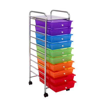 Seville Classics - Carrito Organizador de 10 gavetas de 39.40 cm x 39.11 cm x 97 cm (15.5" x 15.4" x 38.2")
