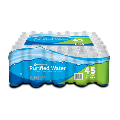 Member's Mark Agua embotellada purificada (16.9 fl. oz, 45 unidades) ES