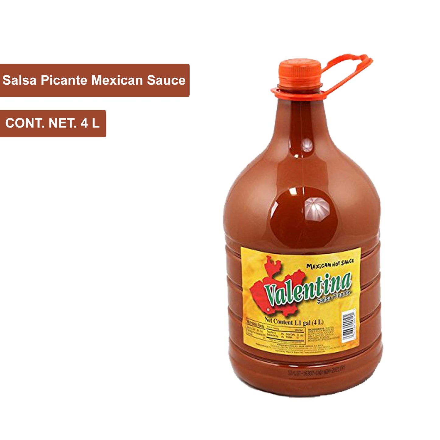 Valentina - Valentina Salsa Picante Mexicana Picante Salsa, Condimentos - 4 Litros (1.1 Galones)