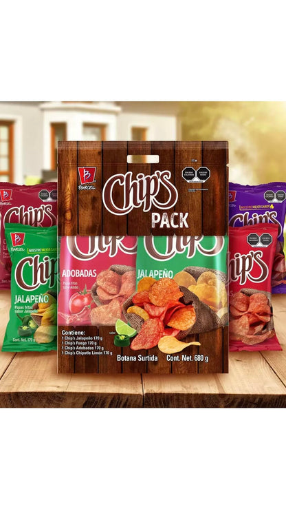 Chips - Surtido De Papas Fritas Chips 4 De 170 g. c/u.