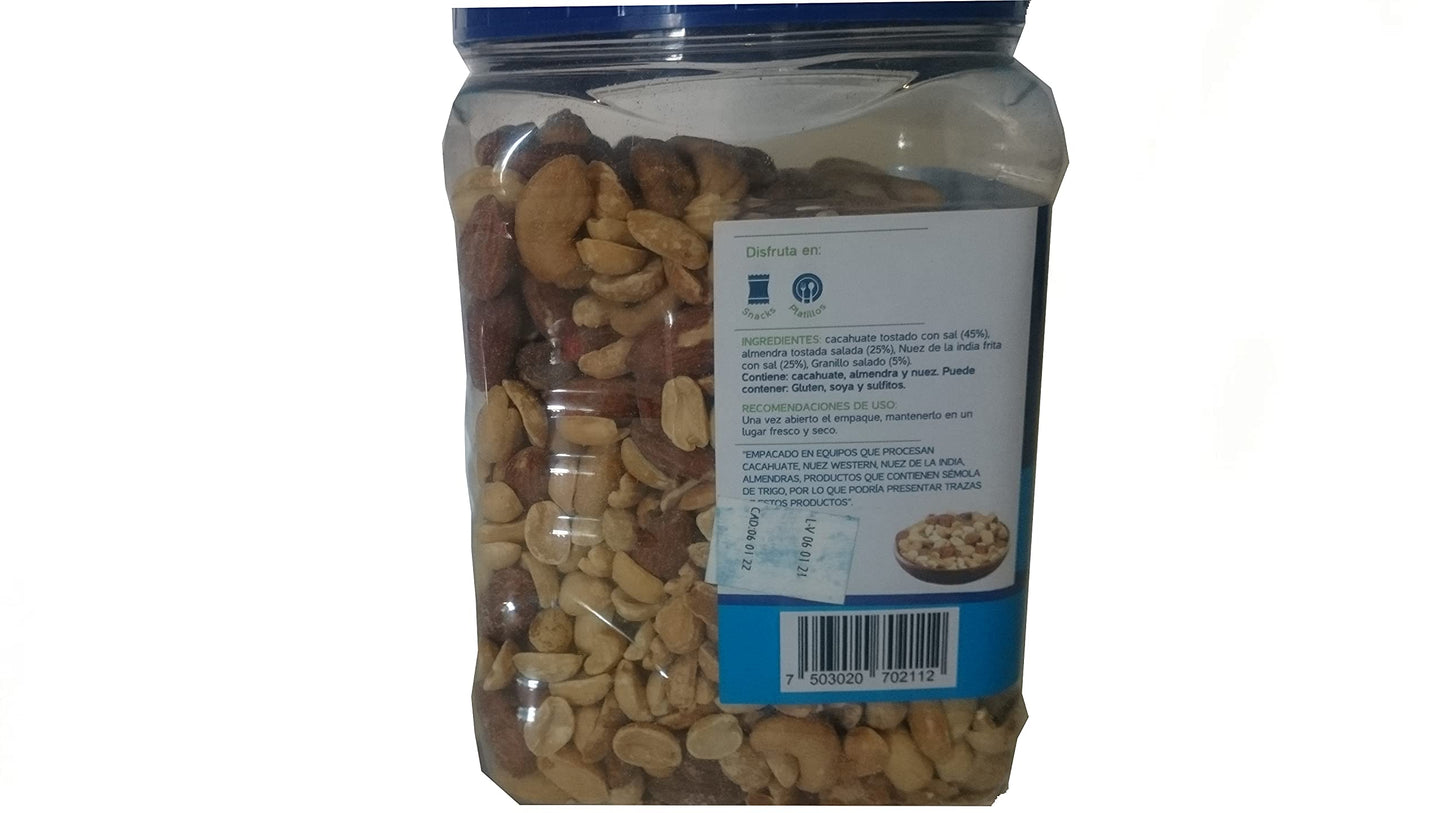 Premiere - PREMIER Cacahuates y Nueces mixtas CON SAL, botana snack para tu reunión fiesta con cacahuate tostado almendra tostada salada nuez de la india frita 800 gramos
