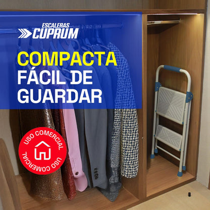 Cuprum Escalera Plegable Easy Step, 2 escalones, Uso doméstico, Carga máx. 150kg, C-4368-02A