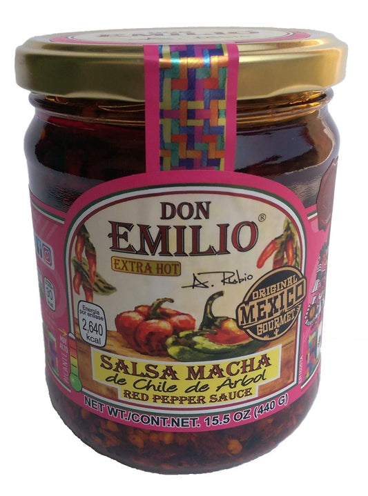 Don Emilio - Salsas Macha Don Emilio 15.5oz Chile de árbol