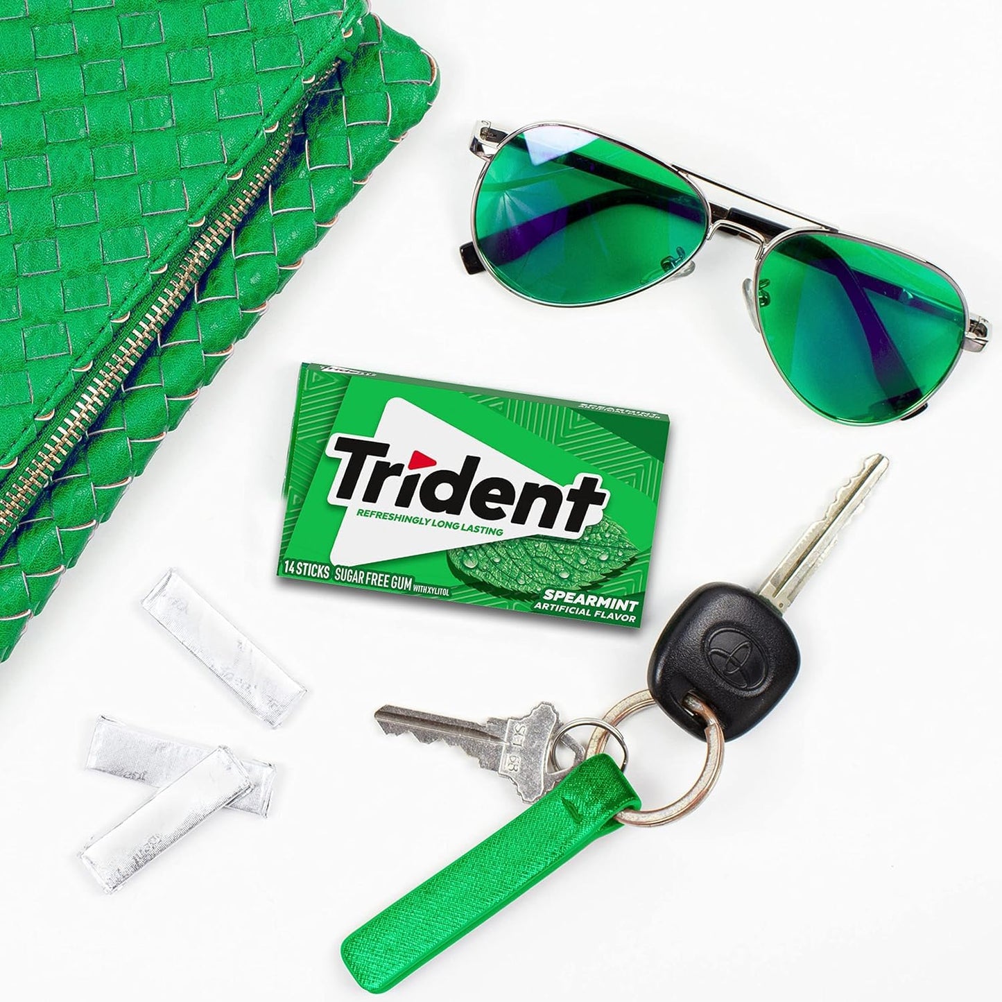 Trident Spearmint goma sin azúcar, 12 paquetes de 14 piezas (168 piezas en total)