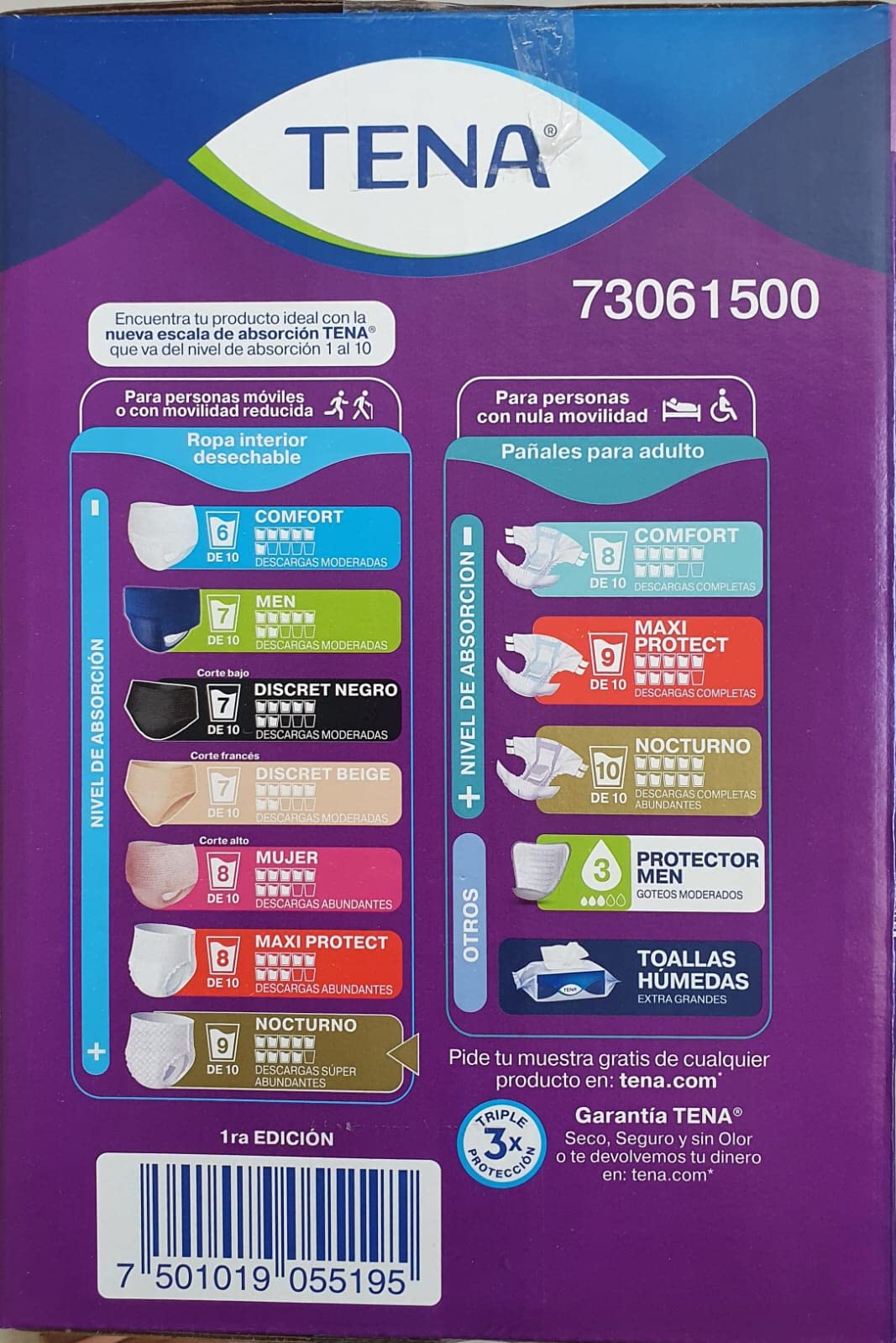 Tena Ropa Interior Desechable Tena Pants Nocturno Talla G 22 pzas (G)