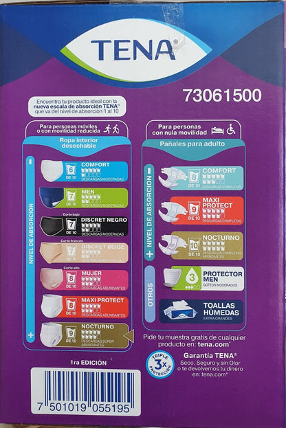 Tena Ropa Interior Desechable Tena Pants Nocturno Talla G 22 pzas (G)