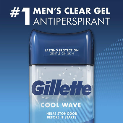 Gillette Clear Gel Menâ€™s Antiperspirant and Deodorant, 72-Hour Sweat Protection, Cool Wave, #1 Clear Gel Brand for Men, 3.8 oz (Pack of 4)
