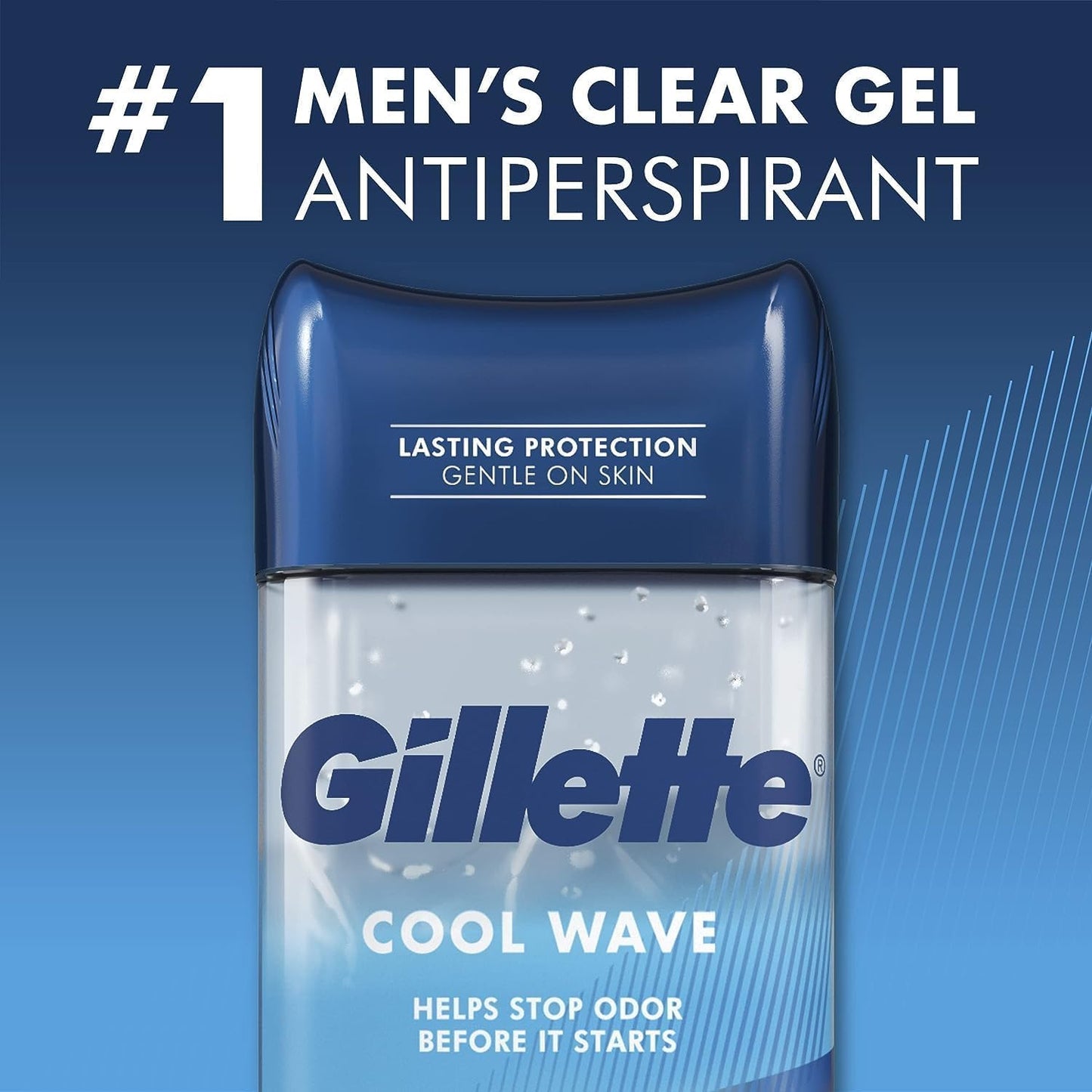 Gillette Clear Gel Menâ€™s Antiperspirant and Deodorant, 72-Hour Sweat Protection, Cool Wave, #1 Clear Gel Brand for Men, 3.8 oz (Pack of 4)