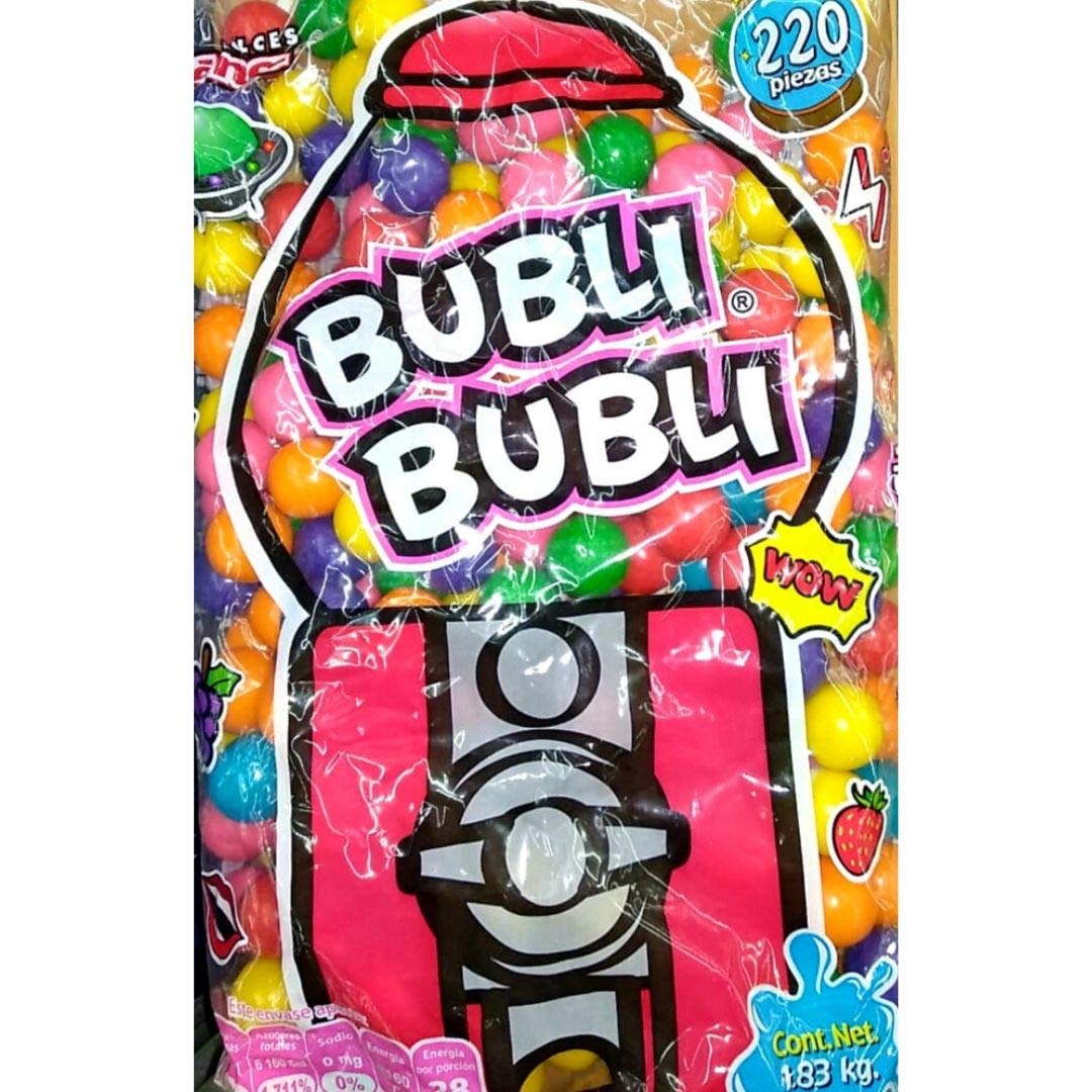 Bubli Bubli - Chicles de Bola Bubli Bubli, Bolsa con 220 piezas, Goma de Mascar de 1 Pulgada