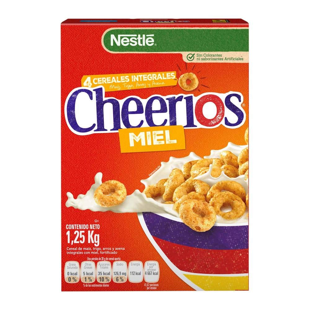 Cheerios - (3 pack) Cereal Cheerios Miel, 1.25 kg, Nestlé (Presentación puede variar)