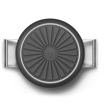 Smeg - Smeg Cacerola negra de 8 cuartos de galón, 10 pulgadas con tapa