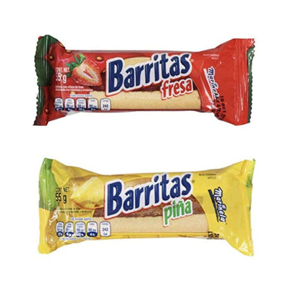 Marinela - Marinela Barritas Sabor Fresa + Piña 28 paquetes cada uno de galletas