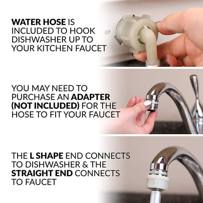 Farberware - lavaplatos portátil con depósito de agua integrado de 5 litros, sistema de 5 programas para el hogar, RV y departamento