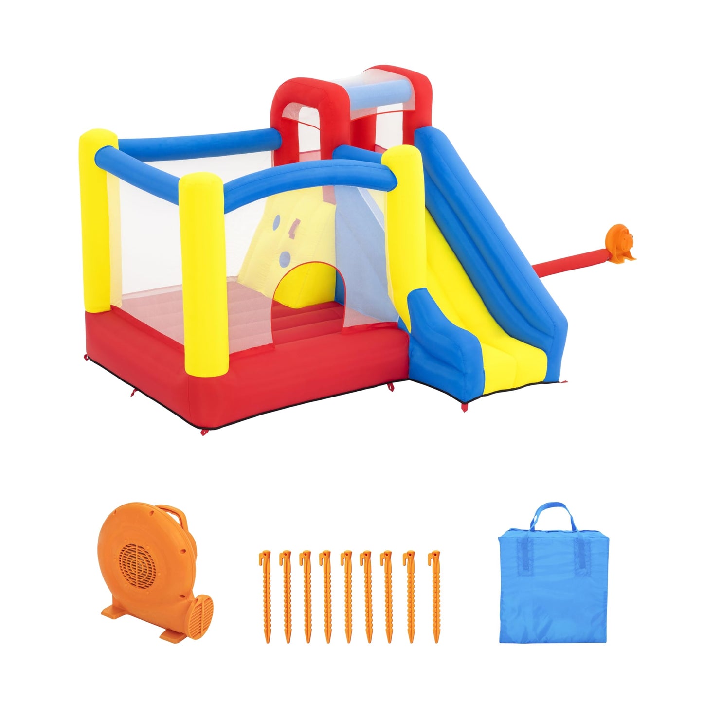 Bestway H2OGO! Slidetastic Mega Bouncer Bouncer House (9 pies x 8 pies 5 Pulgadas x 84 Pulgadas) | para Juegos en Interiores y Exteriores | Perfecto para niños a Partir de 3 años