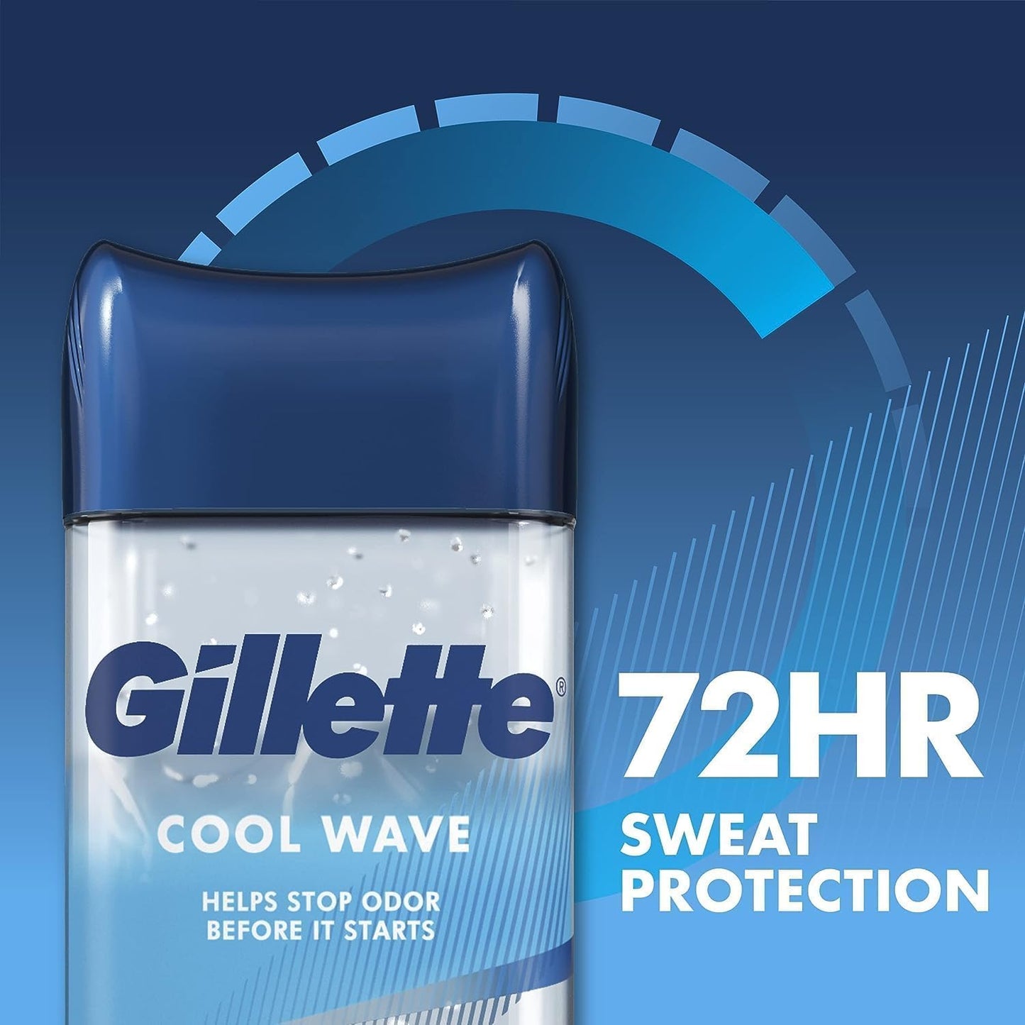 Gillette Clear Gel Menâ€™s Antiperspirant and Deodorant, 72-Hour Sweat Protection, Cool Wave, #1 Clear Gel Brand for Men, 3.8 oz (Pack of 4)